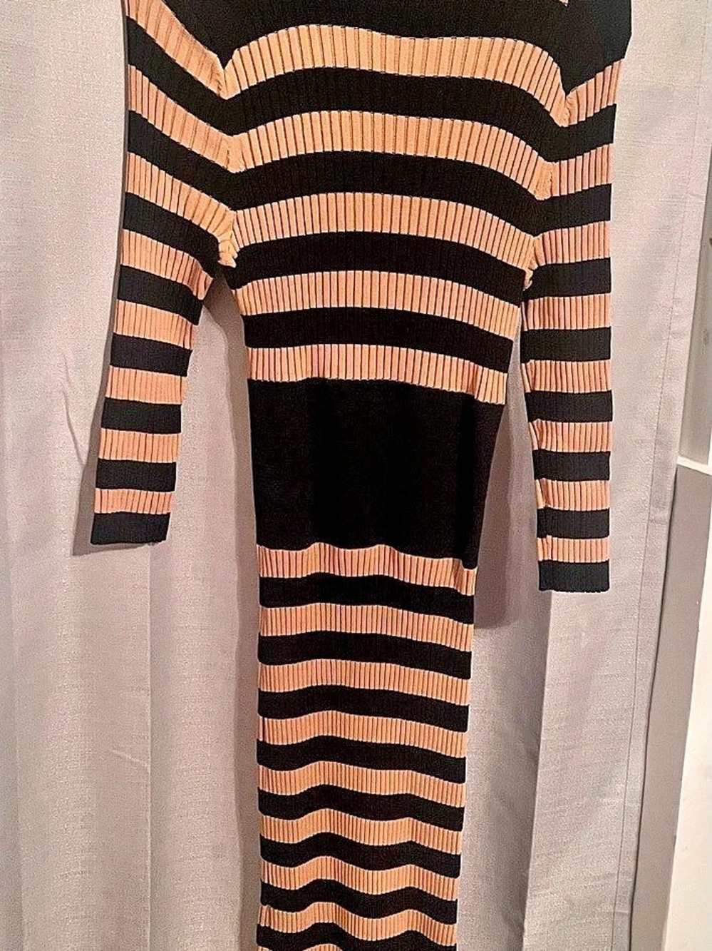 Striped Maxi Dress in Black & Pink Like New